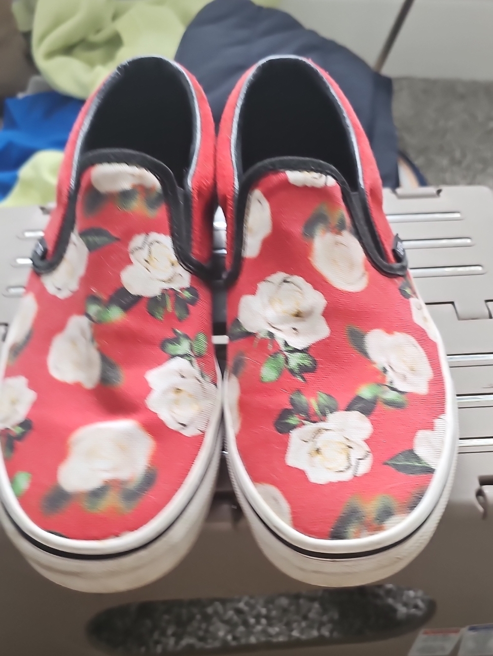 Vans Classic Slip-On Romantic Floral Slip-On Sneakers in Pink & White